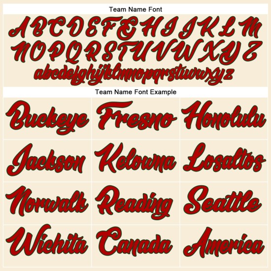 Κρεμ Αυθεντική Φανέλα Κόκκινο-Πράσινο Μπέιζμπολ Custom Κρεμ Αυθεντική Φανέλα Κόκκινο-Πράσινο Μπέιζμπολ Custom