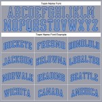 Αυθεντική προσαρμοσμένη γκρι φανέλα μπέιζμπολ ανοιχτόχρωμη μοντέρνα μπλε-ρουά Αυθεντική προσαρμοσμένη γκρι φανέλα μπέιζμπολ ανοιχτόχρωμη μοντέρνα μπλε-ρουά