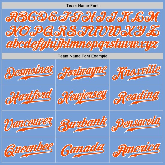 Μπλε Μόδα Split Πορτοκαλί-Λευκό Custom Jersey Αυθεντικό Μπέιζμπολ Light Μπλε Μόδα Split Πορτοκαλί-Λευκό Custom Jersey Αυθεντικό Μπέιζμπολ Light
