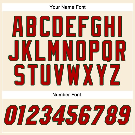 Κρεμ Αυθεντική Φανέλα Κόκκινο-Πράσινο Μπέιζμπολ Custom Κρεμ Αυθεντική Φανέλα Κόκκινο-Πράσινο Μπέιζμπολ Custom