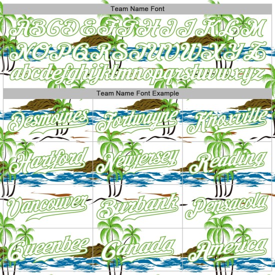 Λευκή φανέλα Beaches με λευκό-νέον σχέδιο και αυθεντικό σχέδιο μπέιζμπολ 3D πράσινου χρώματος Λευκή φανέλα Beaches με λευκό-νέον σχέδιο και αυθεντικό σχέδιο μπέιζμπολ 3D πράσινου χρώματος