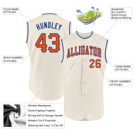 Αυθεντική κρεμ φανέλα μπέιζμπολ χωρίς μανίκια σε πορτοκαλί-ρουά χρώμα Αυθεντική κρεμ φανέλα μπέιζμπολ χωρίς μανίκια σε πορτοκαλί-ρουά χρώμα