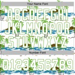 Λευκή φανέλα Beaches με λευκό-νέον σχέδιο και αυθεντικό σχέδιο μπέιζμπολ 3D πράσινου χρώματος Λευκή φανέλα Beaches με λευκό-νέον σχέδιο και αυθεντικό σχέδιο μπέιζμπολ 3D πράσινου χρώματος