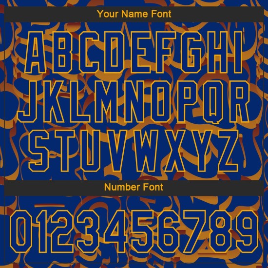 Μπλούζα μπέιζμπολ με γκράφιτι και σχέδιο Royal-Gold 3D Μπλούζα μπέιζμπολ με γκράφιτι και σχέδιο Royal-Gold 3D