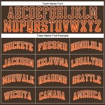 Προσαρμοσμένη πορτοκαλί-λευκή αυθεντική καφέ φανέλα μπέιζμπολ Drift Προσαρμοσμένη πορτοκαλί-λευκή αυθεντική καφέ φανέλα μπέιζμπολ Drift