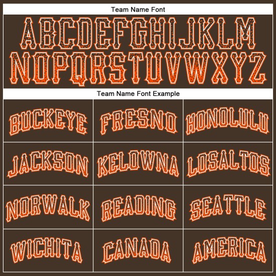 Προσαρμοσμένη πορτοκαλί-λευκή αυθεντική καφέ φανέλα μπέιζμπολ Drift Προσαρμοσμένη πορτοκαλί-λευκή αυθεντική καφέ φανέλα μπέιζμπολ Drift