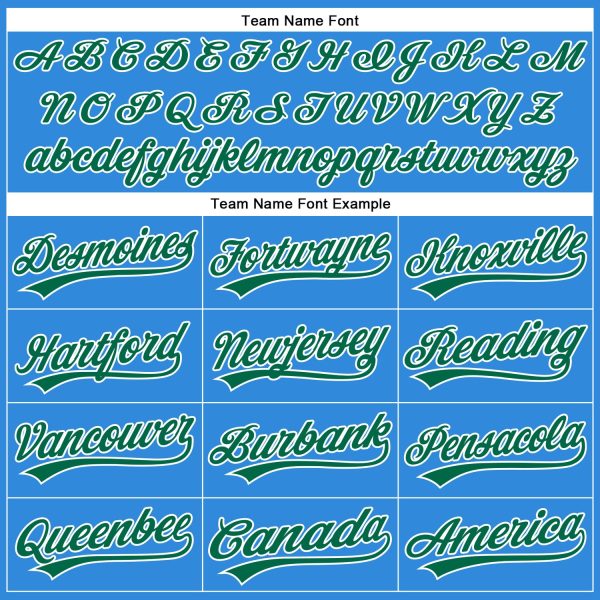 Custom Electric Blue Kelly Green-White Authentic Baseball Jersey - Image 4