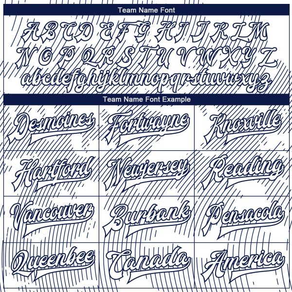 Custom White Navy 3D Pattern Design Bomber Full-Snap Varsity Letterman Jacket - Image 4