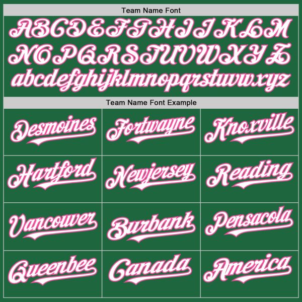 Custom Kelly Green White-Pink Mesh Authentic Throwback Baseball Jersey - Image 4