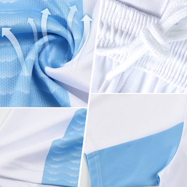 Custom Black Light Blue-Pink Fluid Shapes Sublimation Soccer Uniform Jersey - Image 3