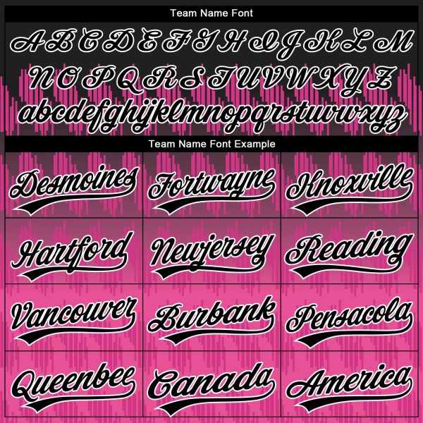 Custom Black Pink-White 3D Pattern Lines Two-Button Unisex Softball Jersey - Image 4