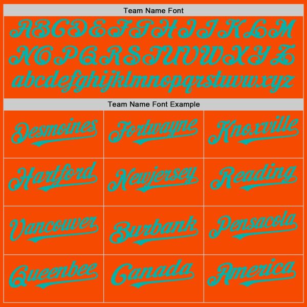 Custom Orange White-Aqua Pinstripe Authentic Split Fashion Baseball Jersey - Image 4