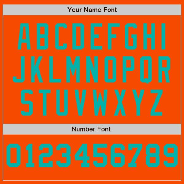 Custom Orange White-Aqua Pinstripe Authentic Split Fashion Baseball Jersey - Image 5
